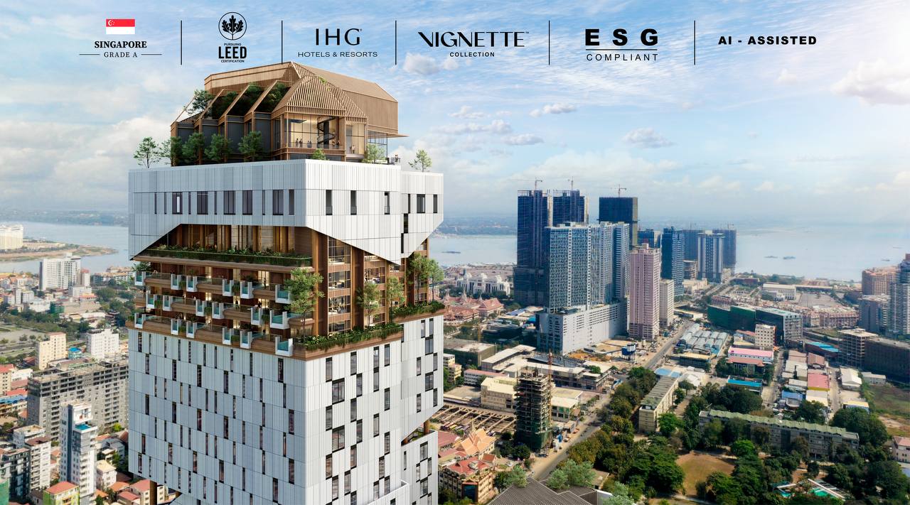 ODOM Vignette Collection rendering with Phnom Penh skyline context