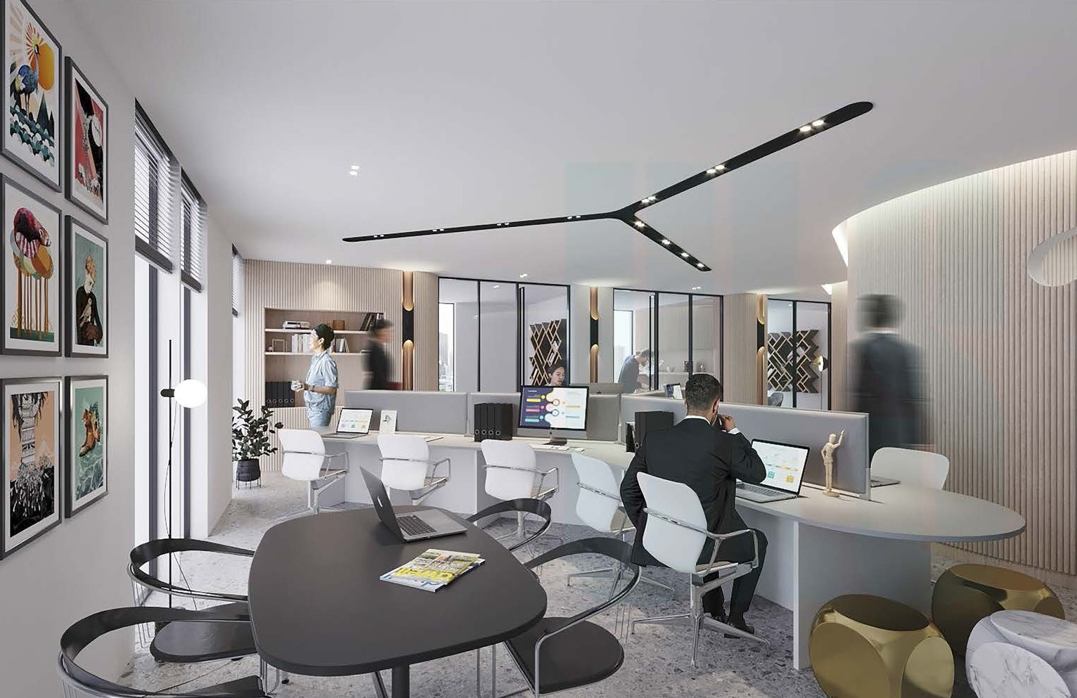 Premium ODOM Tower office environment with business professionals