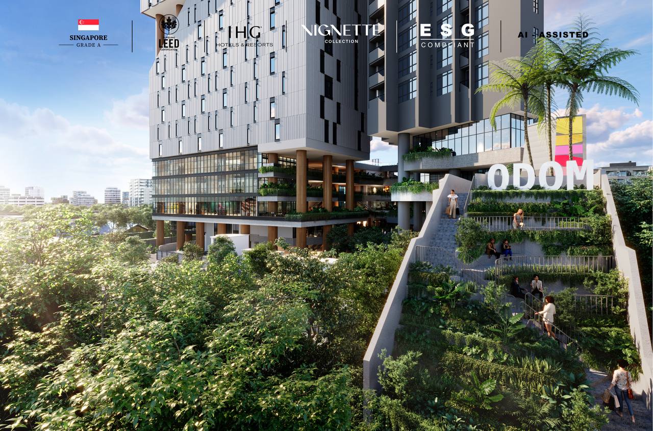 ODOM landscaped arrival and public realm rendering