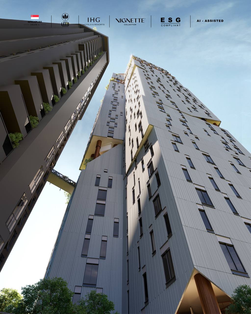 ODOM Tower and skybridge architectural rendering